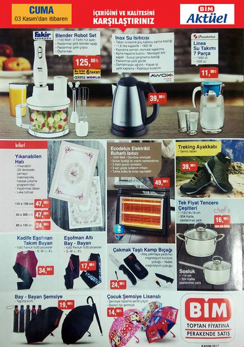 BİM 27 Ekim 2017 İndirimli Ürün broşürü yayınlandı | BİM indirimli ürünler